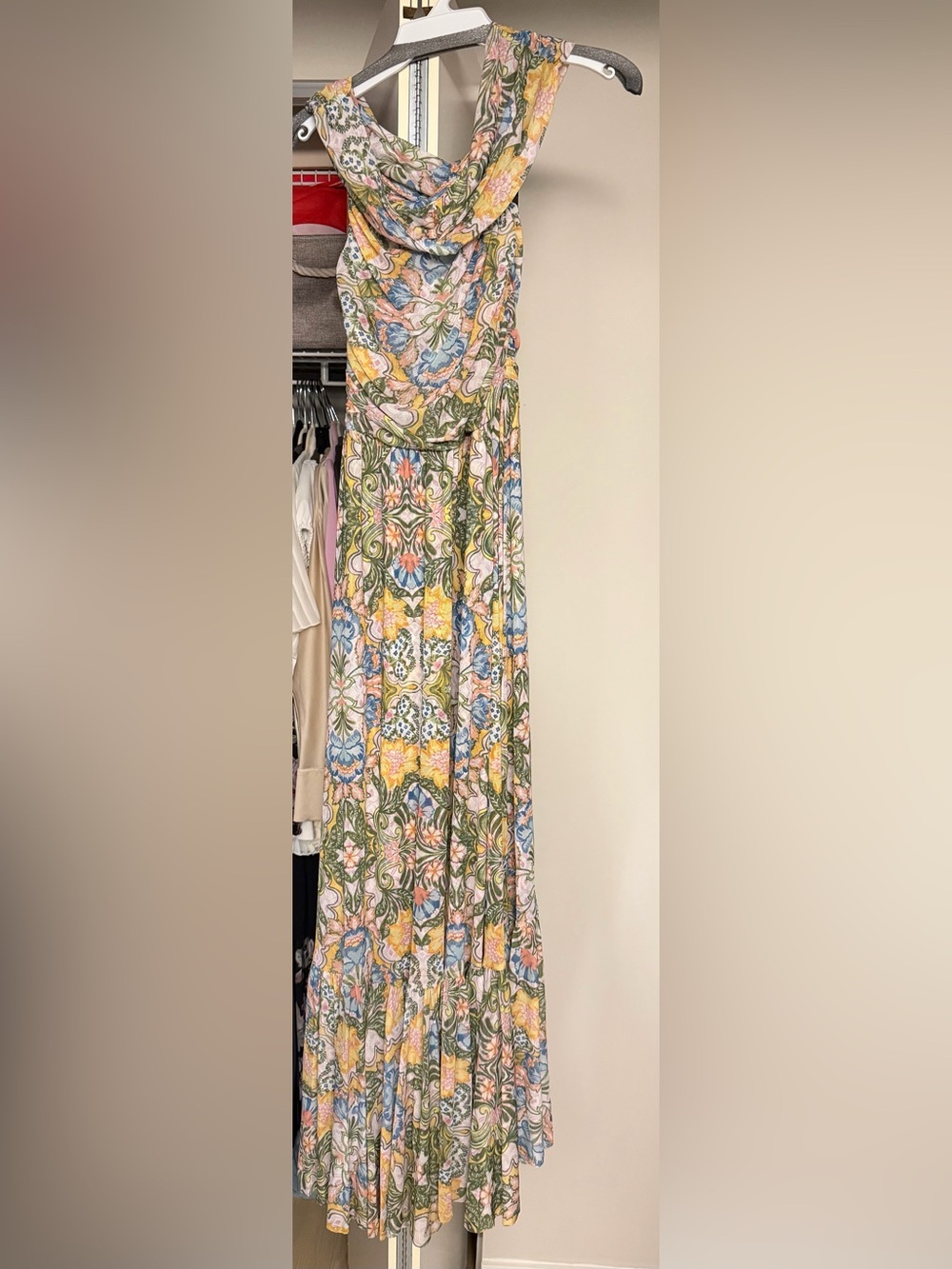 Misa Los Angeles Fiorella Off-Shoulder Floral Maxi Dress in Pastel Green - Picture 4 of 4